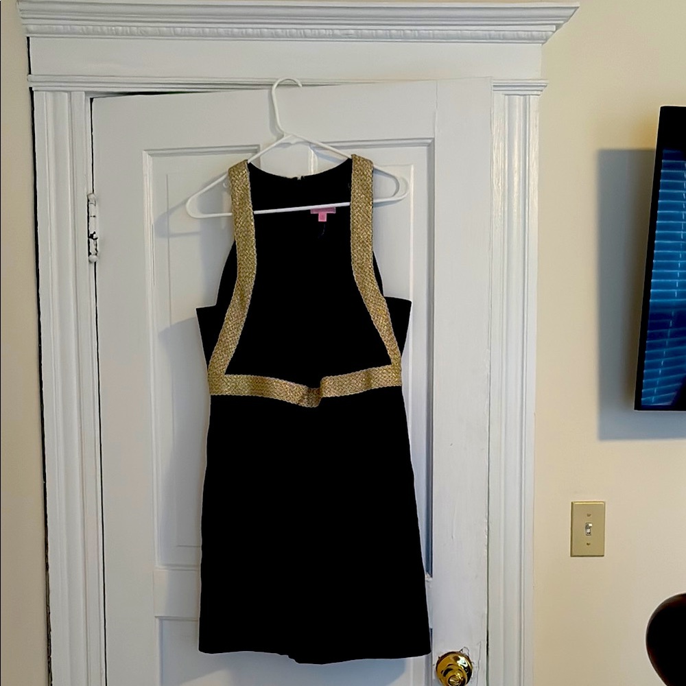 Lilly Pulitzer navy Dress with Gold Accents